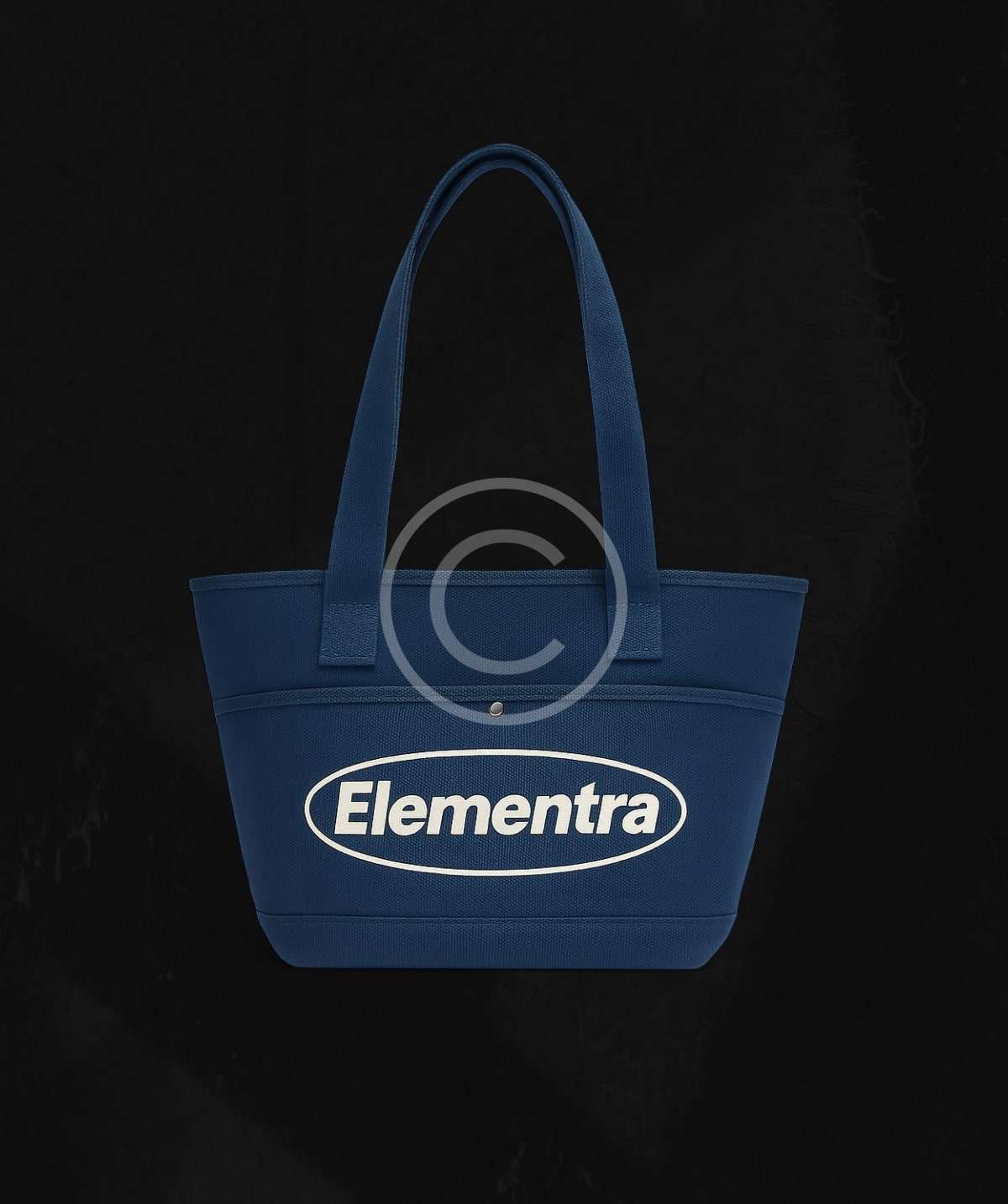 Black canvas tote with white logo - Imagem 3