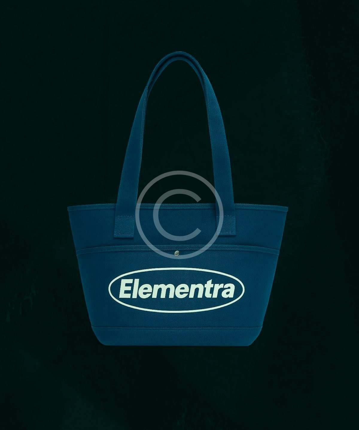 Black canvas tote with white logo - Imagem 2